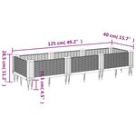 vidaXL Jardinière avec piquets bleu gris 125x40x28 5 cm PP