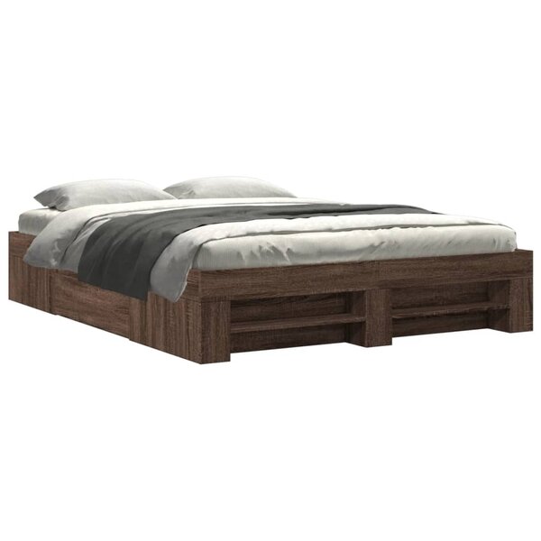 vidaXL Cadre de lit sans matelas chêne marron 150x200 cm