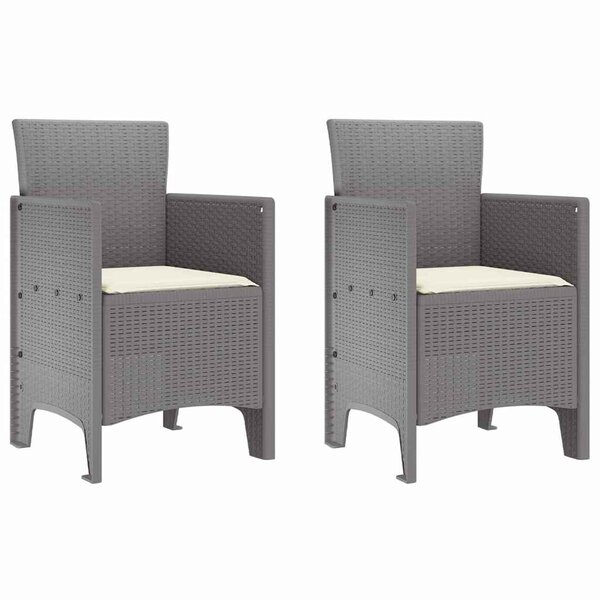 vidaXL Chaise de jardin 2 Pièces Gris clair 53 x 49 x 85 cm PP