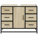 vidaXL Armoire lavabo de salle de bain chêne sonoma bois d'ingénierie