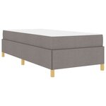 vidaXL Lit à ressorts avec matelas Taupe et blanc 90 x 200 cm tissu