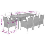 vidaXL Ensemble à manger de jardin 9 Pièces coussins gris résine tressée