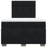 vidaXL Sommier à lattes de lit avec matelas Noir 120x200 cm Velours