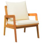 Ensemble Bistro 5 Pièces vidaXL avec Coussins en Bois d'Acacia Solide