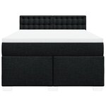 vidaXL Sommier à lattes de lit avec matelas Noir 140x200 cm Tissu