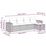 vidaXL Salon de jardin 5 Pièces avec coussins noir résine tressée