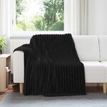 vidaXL Jeté Noir 200 x 150 cm Toison