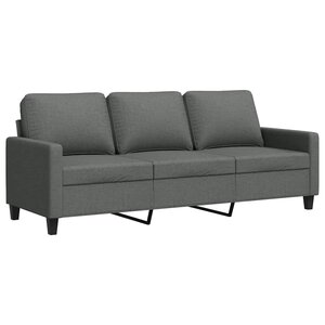 vidaXL Canapé à 3 places Gris foncé 180 cm Tissu