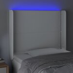 vidaXL Tête de lit à LED Blanc 93x16x118/128 cm Similicuir