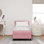 Lit Box Spring vidaXL avec Matelas Rose 80x200 cm Velours