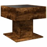 vidaXL Table basse avec LED chêne fumé 50x50x45 cm bois d'ingénierie
