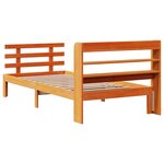 vidaXL Cadre de lit et tête de lit sans matelas cire marron 100x200 cm