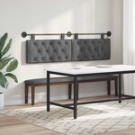 vidaXL Tête de lit suspendue Avec lumière LED Gris foncé Tissu