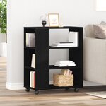 Meuble à roulettes vidaXL Chêne noir 60x35x75 cm en bois d'ingénierie