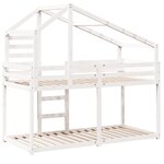 vidaXL Lit superposé sans matelas blanc 90x200 cm bois de pin massif