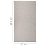vidaXL Tapis à tissage plat d'extérieur 80x150 cm gris clair