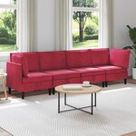 vidaXL Ensemble de meubles pour le salon 4 Pièces Bordeaux Velours