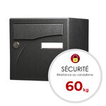 Boîte aux lettres Préface 1 porte   Noir décor RAL 9005D