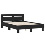 vidaXL Cadre de lit avec tête de lit et LED noir 135x190 cm
