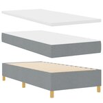 vidaXL Lit à ressorts avec matelas & banc Gris clair 90x190 cm tissu