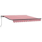 vidaXL Auvent Rétractable Automatique Rayé Rouge et Blanc 350x250 cm