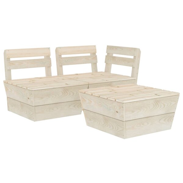 vidaXL Salon de jardin palette 3 Pièces Bois d'épicéa imprégné