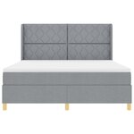 vidaXL Lit Box Spring avec Matelas & LED Gris Clair 180x200 cm Tissu
