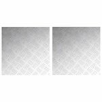 vidaXL Nez de marche Carré 2 Pièces Argenté 50 x 50 cm Aluminium