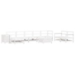 vidaXL Salon de jardin 10 Pièces blanc bois de pin massif