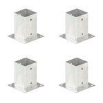 vidaXL Ancres de poteau 4 Pièces Métal galvanisé 91 mm