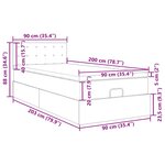 vidaXL Lit ottoman avec matelas crème 90x200 cm tissu