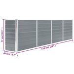 vidaXL Jardinière 320x40x77 cm Acier galvanisé Gris
