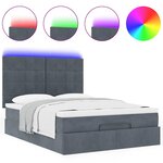 vidaXL Cadre de lit ottoman avec matelas gris foncé 140x200 cm velours