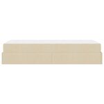 vidaXL Cadre de lit avec matelas avec matelas 2 Pièces Crème tissu