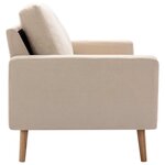 vidaXL Canapé à 2 places Crème Tissu