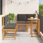 vidaXL Ensemble bistro de jardin 5 Pièces Marron Bois d'acacia massif