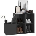 vidaXL Armoire à chaussures d’entrée gris brillant bois ingénierie