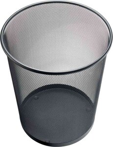 Corbeille à papier Mesh en Fil Métal 15 litres h 265 mm Noir HELIT