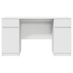 Bureau vidaXL Blanc 140x49x76 cm en bois d'ingénierie