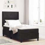 Lit avec sommier et matelas vidaXL Noir 100x200 cm Velours