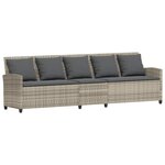vidaXL Canapé de jardin et coussins 5 places gris clair résine tressée