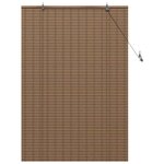 vidaXL Store de Fenêtre Géométrique Marron 110 x 160 cm Bambou