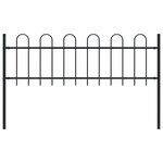 vidaXL Clôture de jardin avec dessus en cerceau Acier 1 7 m Noir