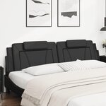 vidaXL Coussin de tête de lit Viana noir 200 cm similicuir