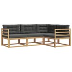 vidaXL Ensemble de canapés d'extérieur 3 pc Blanc et anthracite