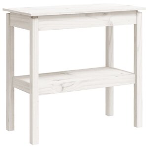 vidaXL Table console Blanc 80x40x75 cm Bois de pin solide