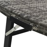 vidaXL Chaise longue pliable avec coussin Résine tressée Gris
