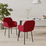 vidaXL Chaises à manger lot de 2 Rouge bordeaux Velours