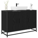 vidaXL Cabinet de salle de bain avec porte Chêne noir 90 x 33 x 60 cm