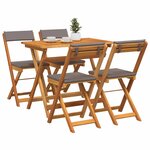 vidaXL Ensemble bistrot 5 Pièces Huile Naturelle Bois d'Acacia Massif